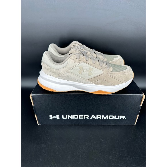 Under Armour UA Edge Suede Mens 8.5 Brown Tan Running‎ Shoes 3027731-201 New Box